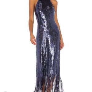 House of Harlow 1960 Navy Sequin Backless Dress